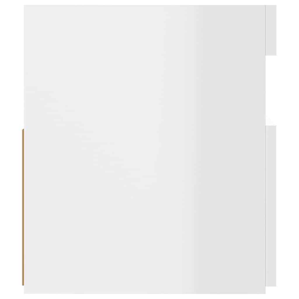 TV-bänk med LED-belysning vit högglans 120x35x40 cm