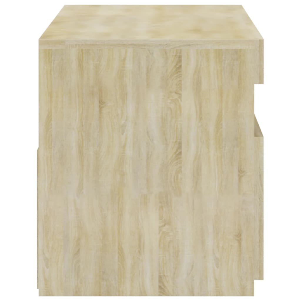 Tv-bänk med LED-belysning sonoma-ek 75x35x40 cm