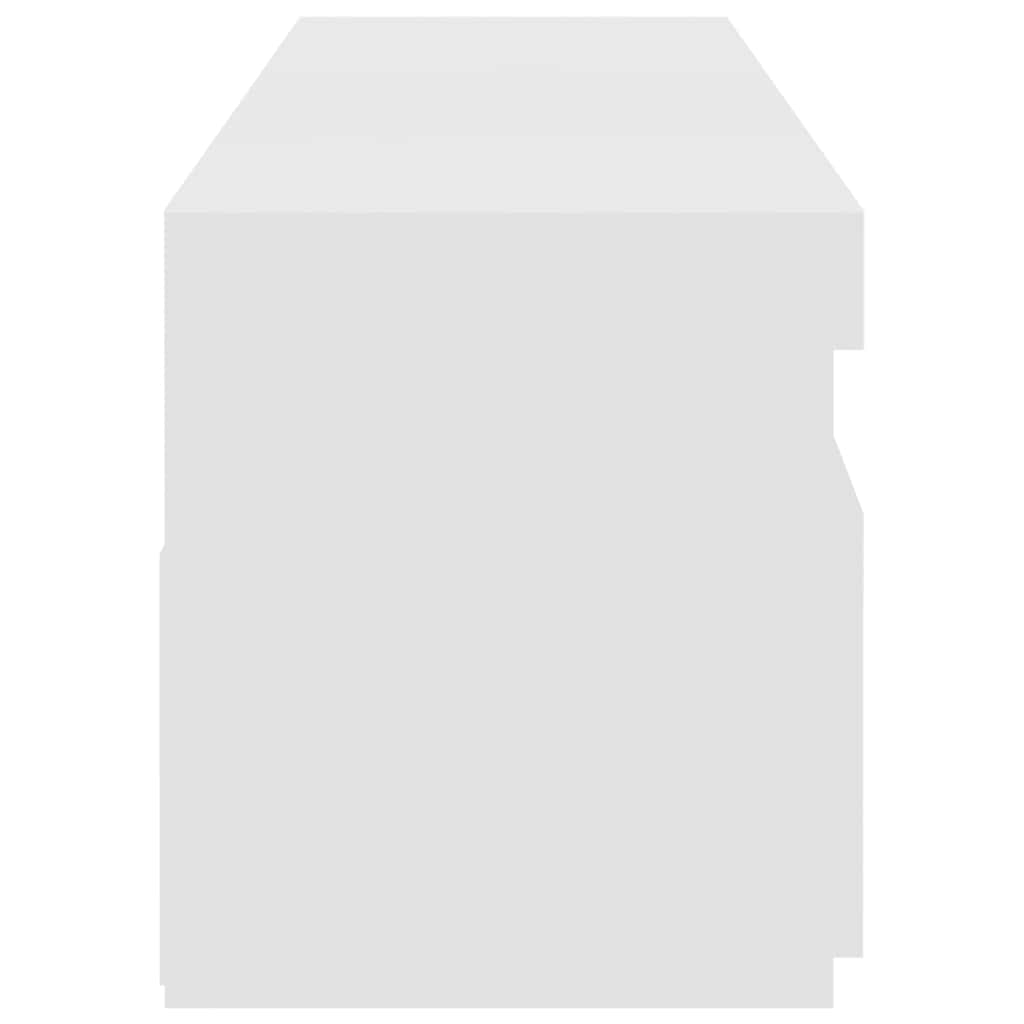 Tv-bänkar med LED-belysning 2 st vit högglans 75x35x40 cm