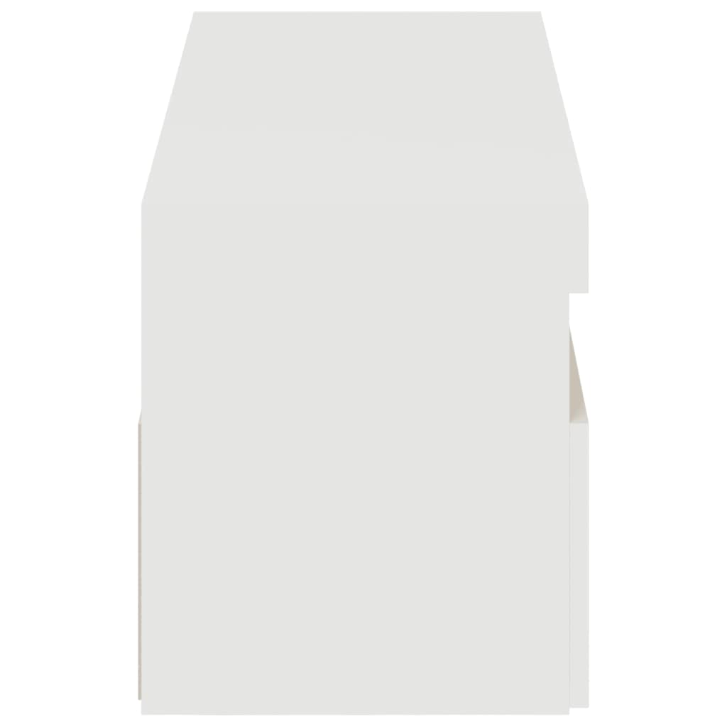 TV-bänk med LED-belysning 2 st vit högglans 60x35x40 cm