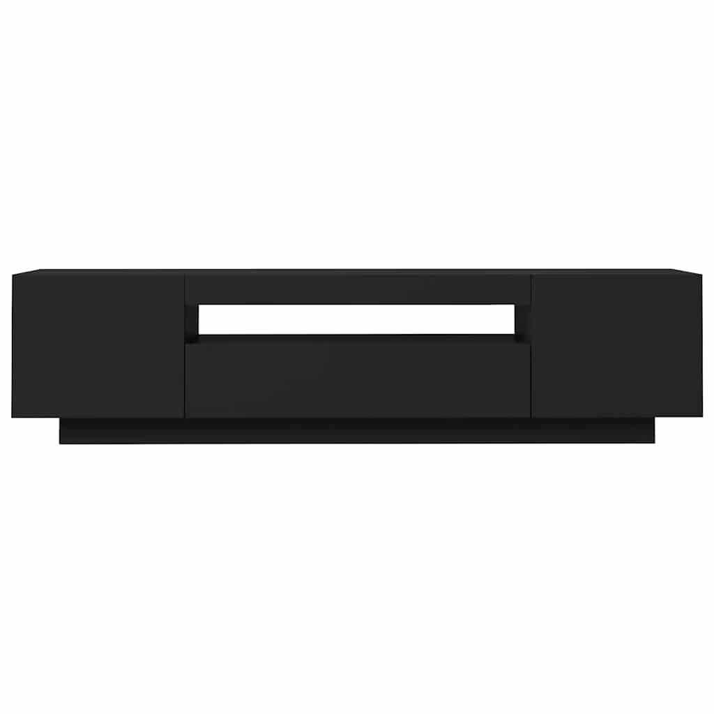 TV-bänk med LED-belysning svart 160x35x40 cm