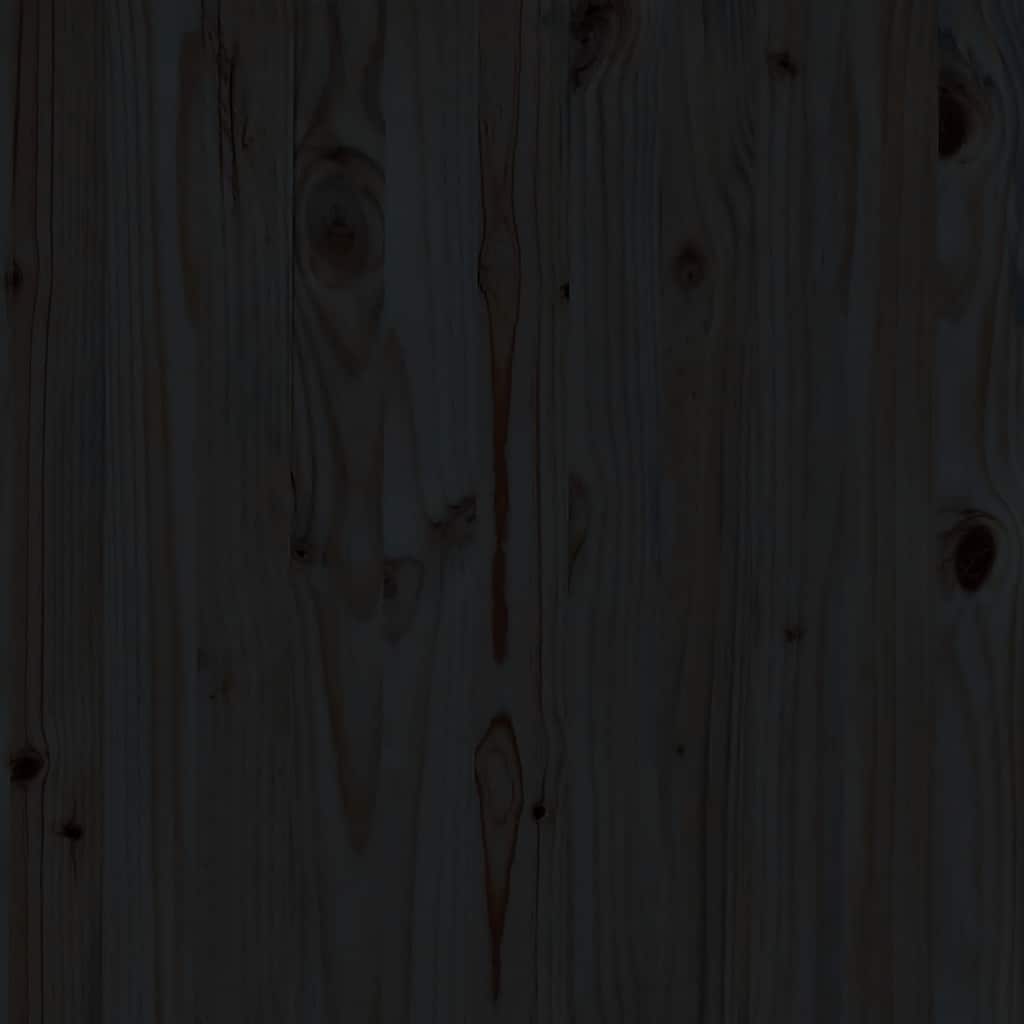 Trädgårdspall 70x70x30 cm svart massiv furu