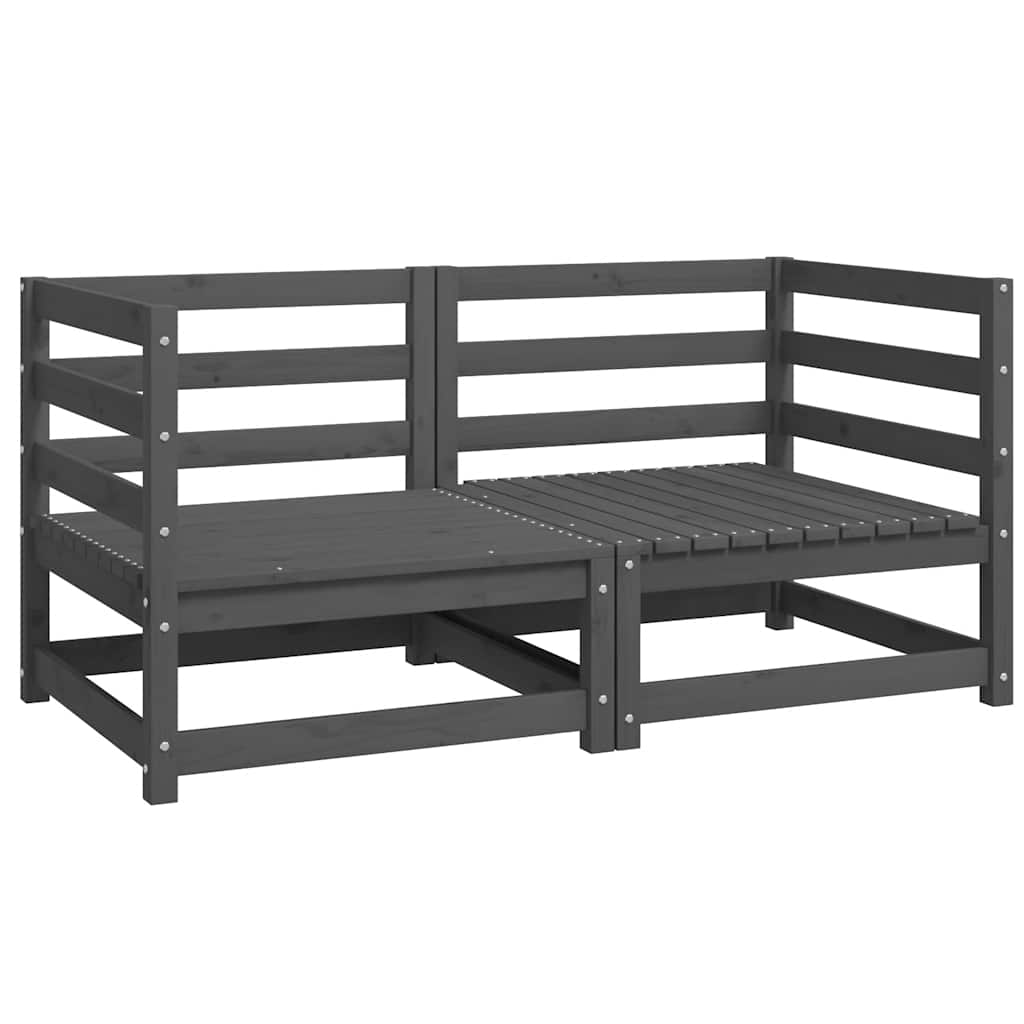 Hörnsektion till pallsoffa 2 st Grå massiv furu