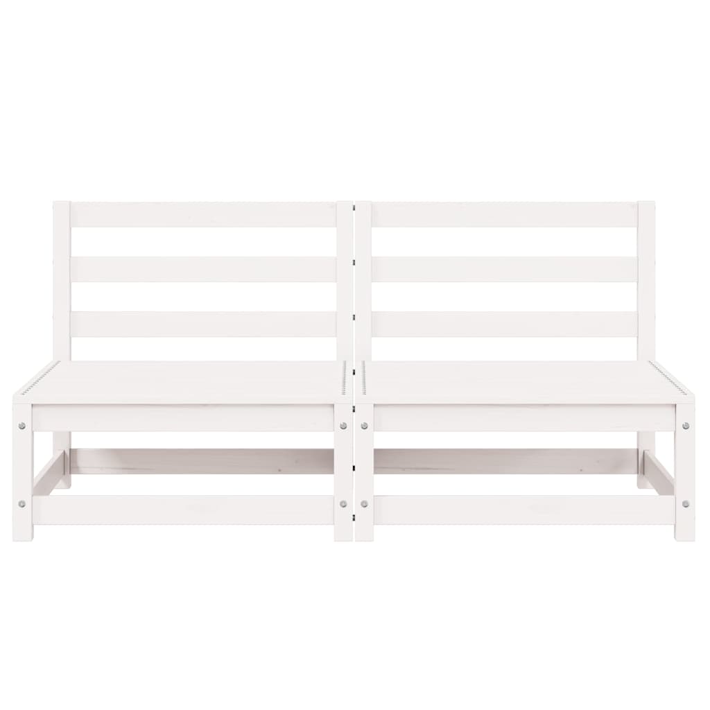 Mittensektion till pallsoffa 2 st vit massiv furu