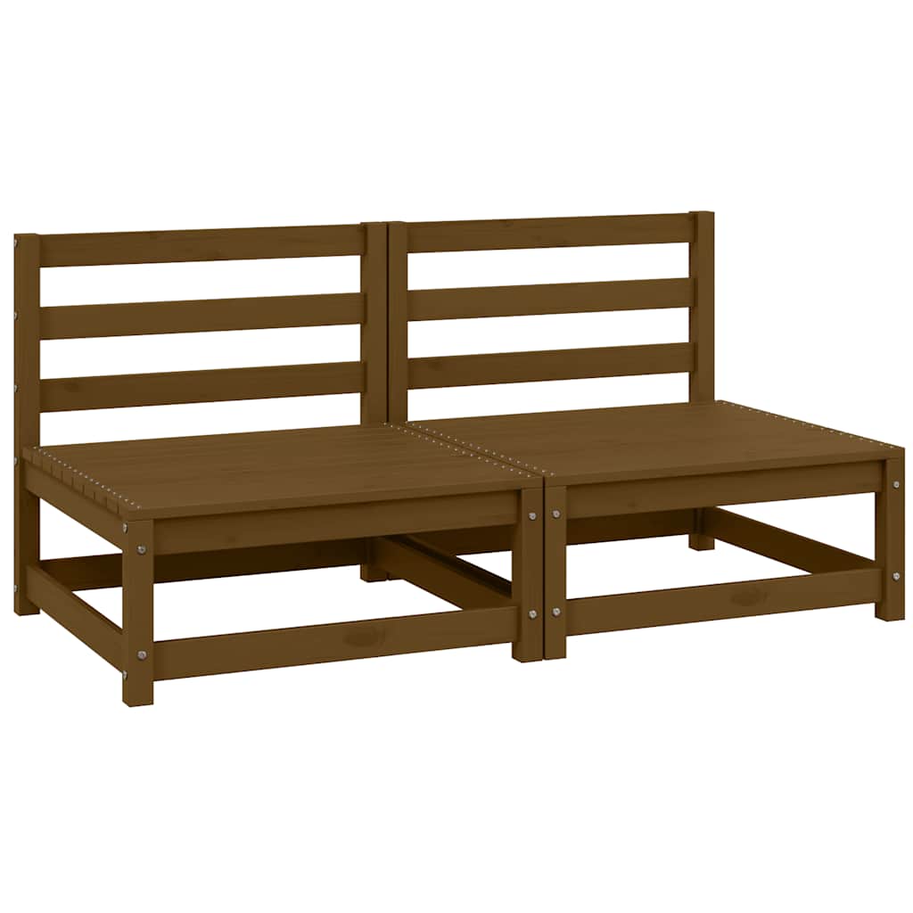 Hörnsektion till pallsoffa 2 st honungsbrun massiv furu