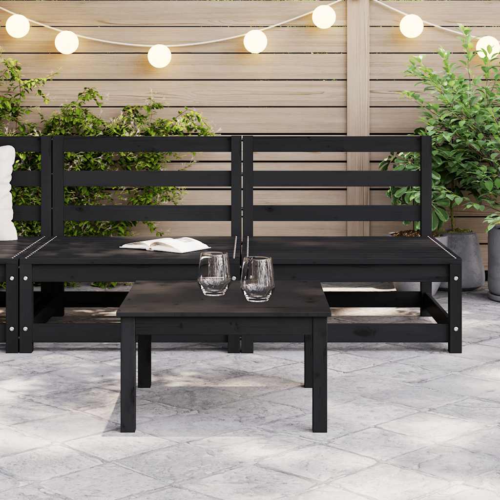 Mittensektion till pallsoffa 2 st svart massiv furu