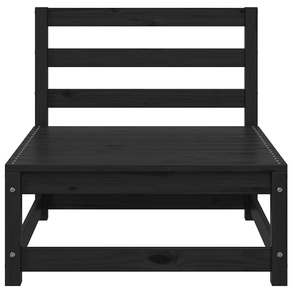 Mittensektion till pallsoffa 2 st svart massiv furu