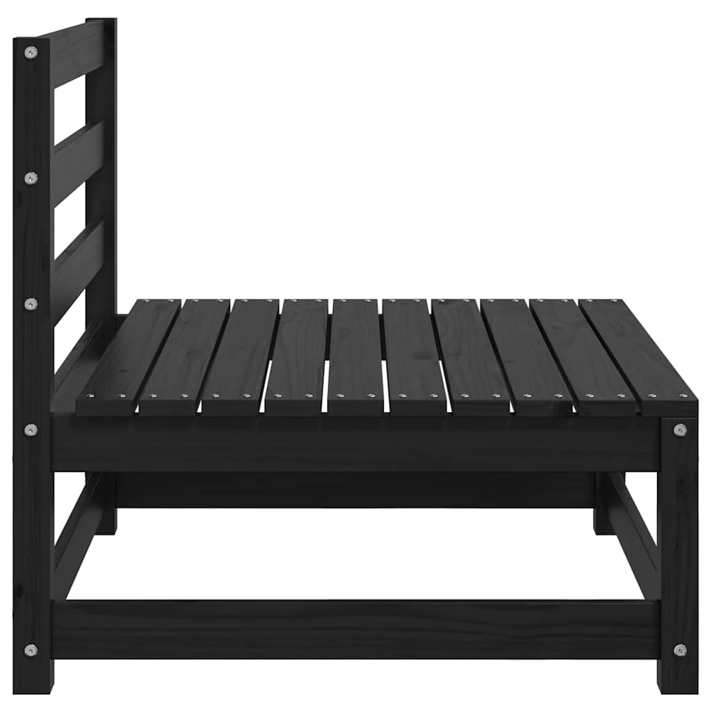 Mittensektion till pallsoffa 2 st svart massiv furu