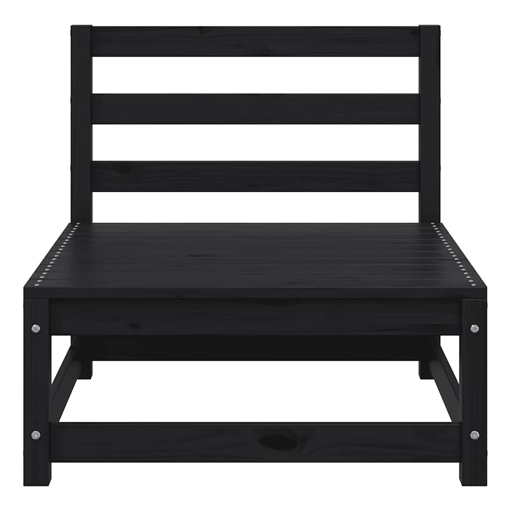 Loungegrupp för trädgården 2 delar svart massiv furu