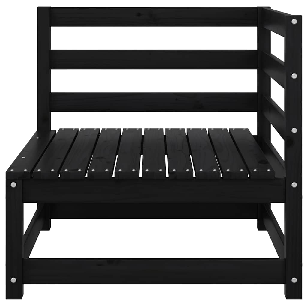 Hörnsoffa för trädgården med antracit dynor massiv furu