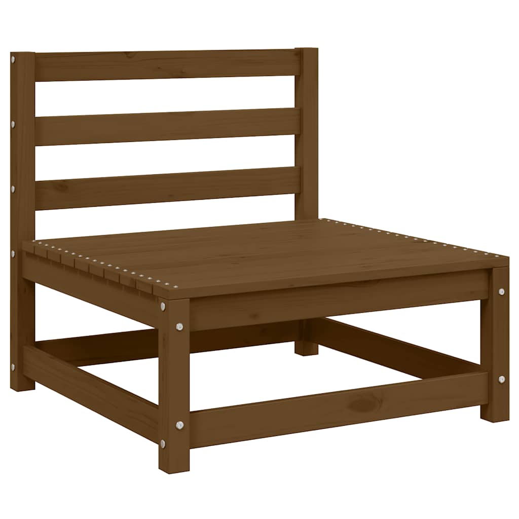 Mittensoffa med gräddvita dynor massiv furu