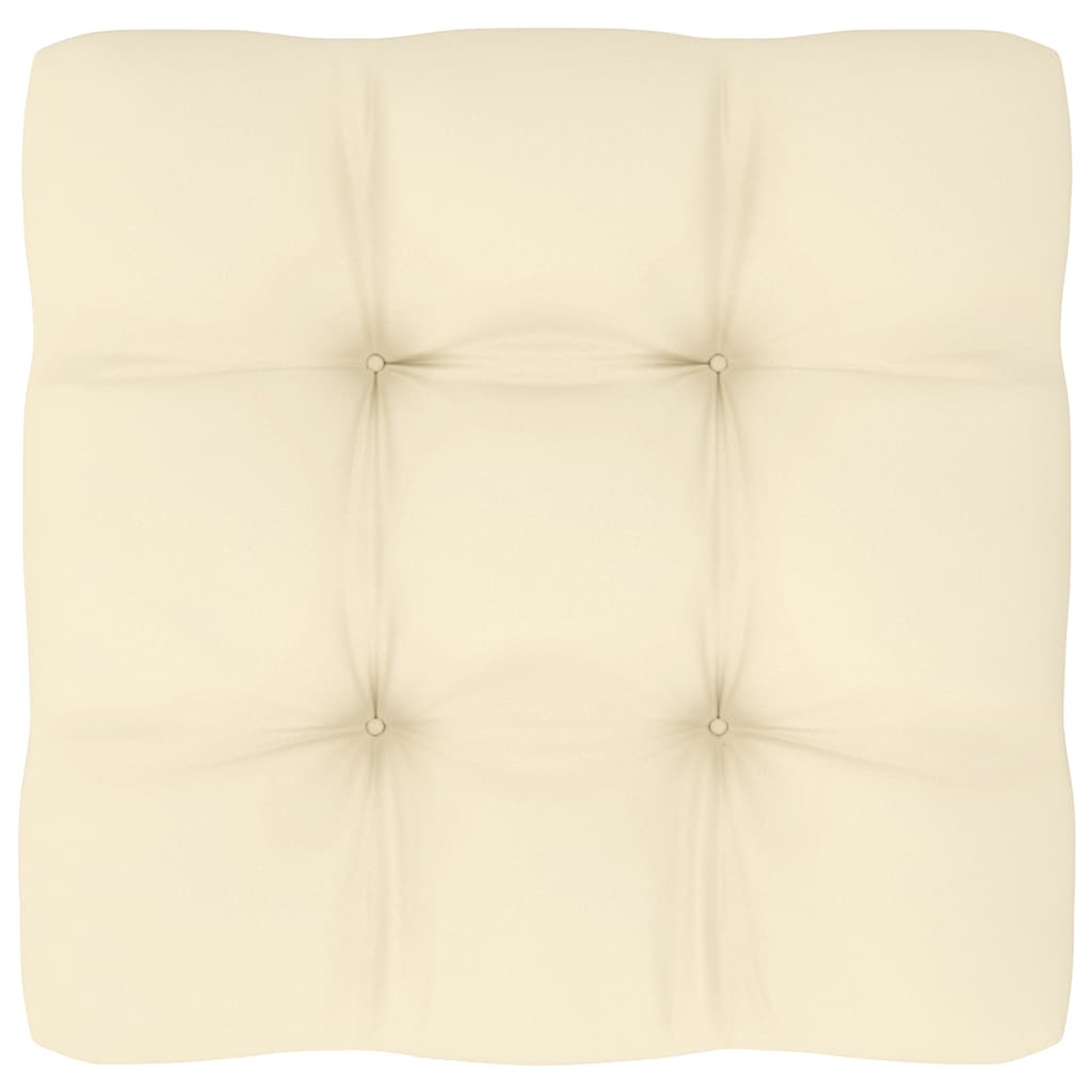 Mittensoffa med gräddvita dynor massiv furu