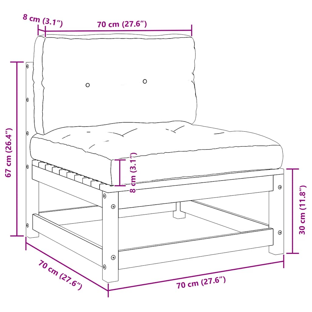 Mittensoffa med antracitgrå dynor massiv furu