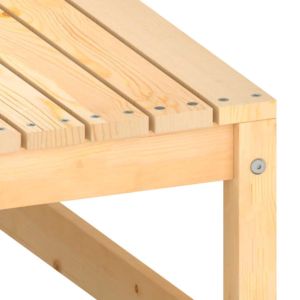 Fotpall med dyna för trädgården massiv furu