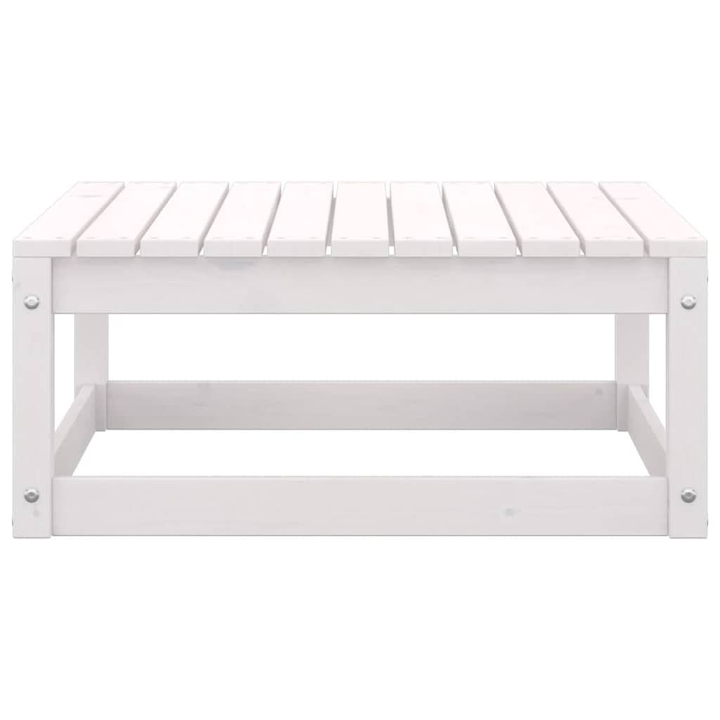 Trädgårdsgrupp med dynor vit 2 delar massiv furu