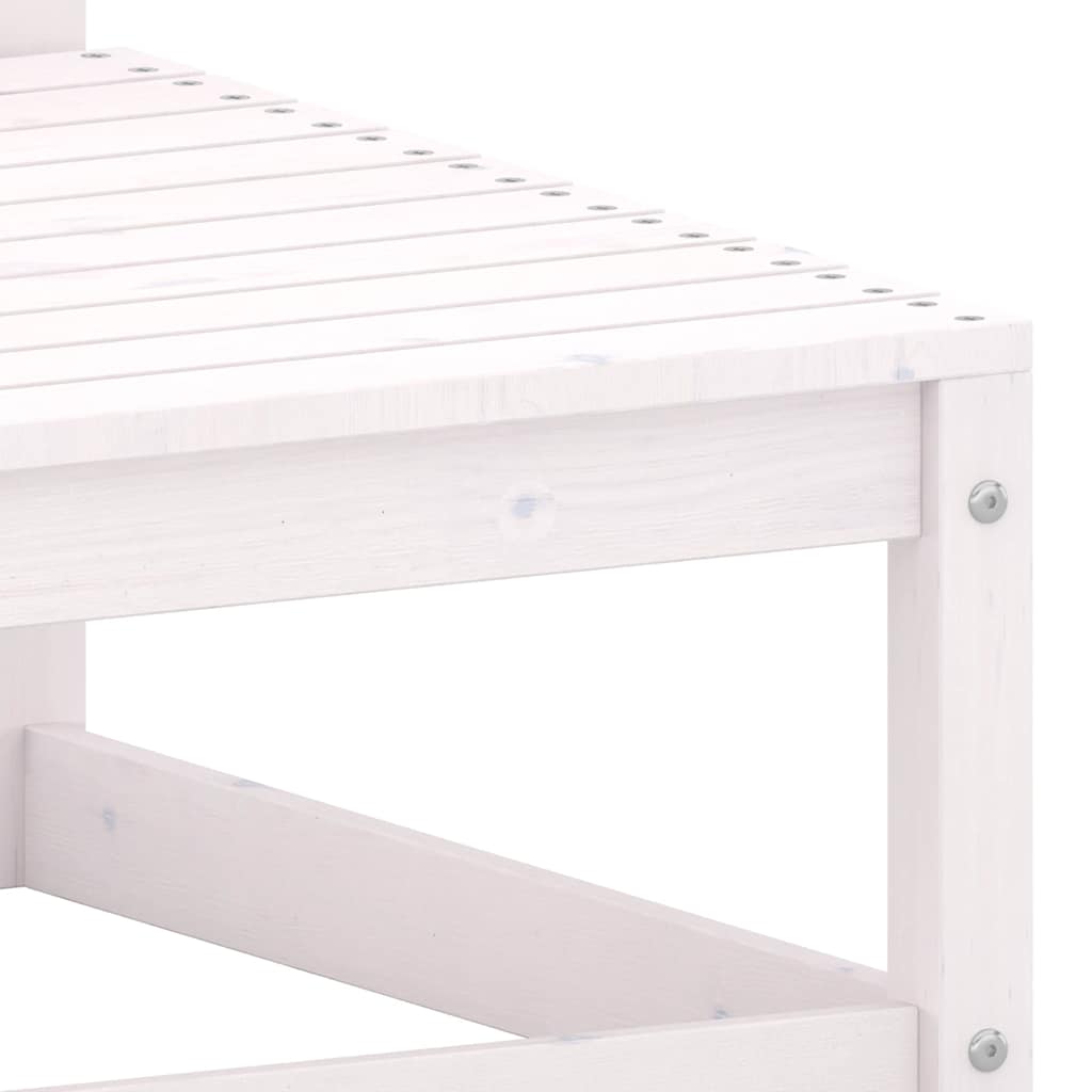 Trädgårdsgrupp med dynor vit 2 delar massiv furu