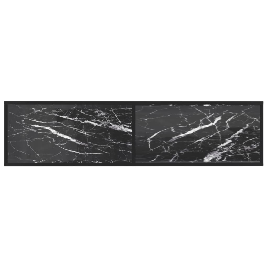 Tv-bänk svart marmor 160x40x40,5 cm härdat glas