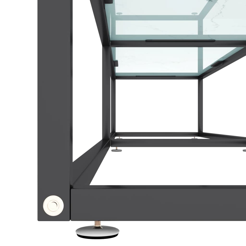 Tv-bänk vit marmor 220x40x40,5 cm härdat glas