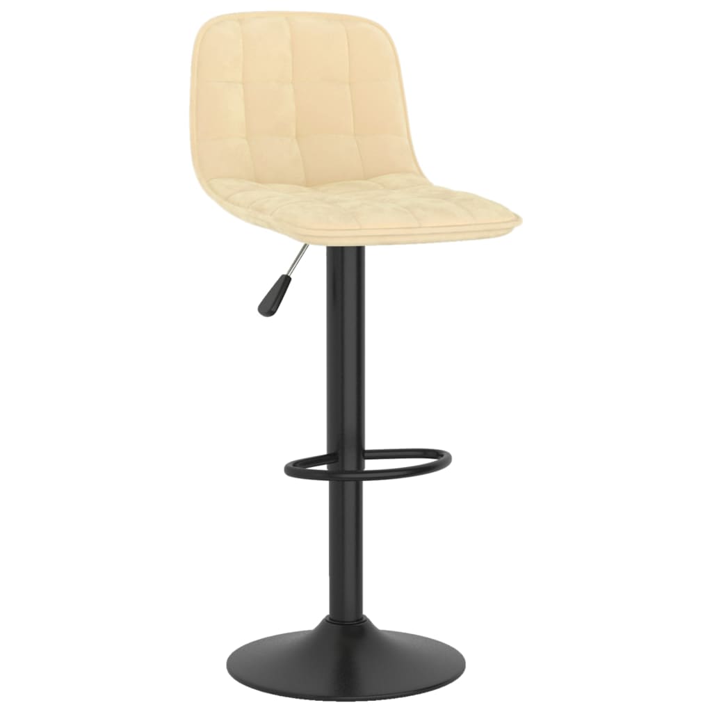 Barstolar 2 st gräddvit sammet