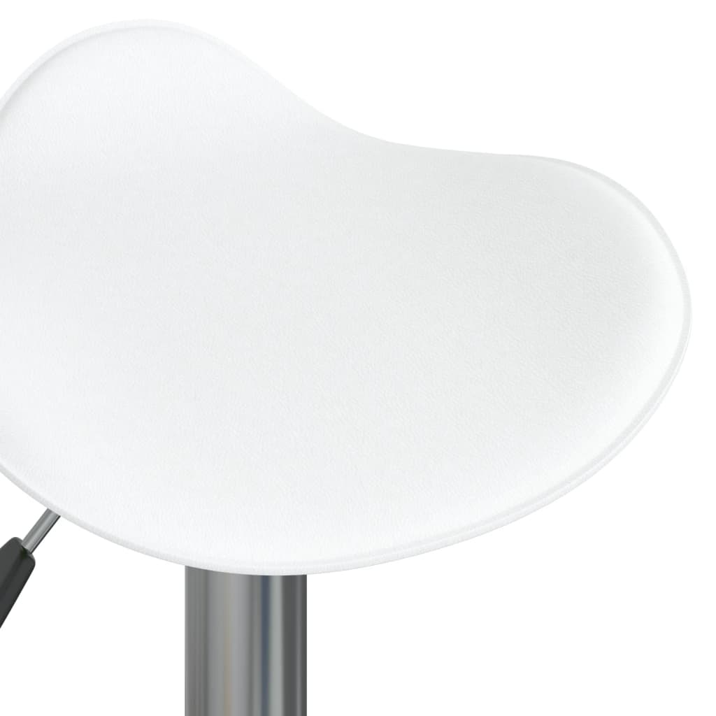 Barstol 2 st vit kromat stål och konstläder