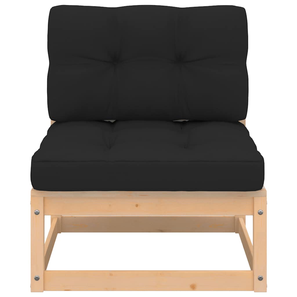 Mittensoffa med dynor massiv furu