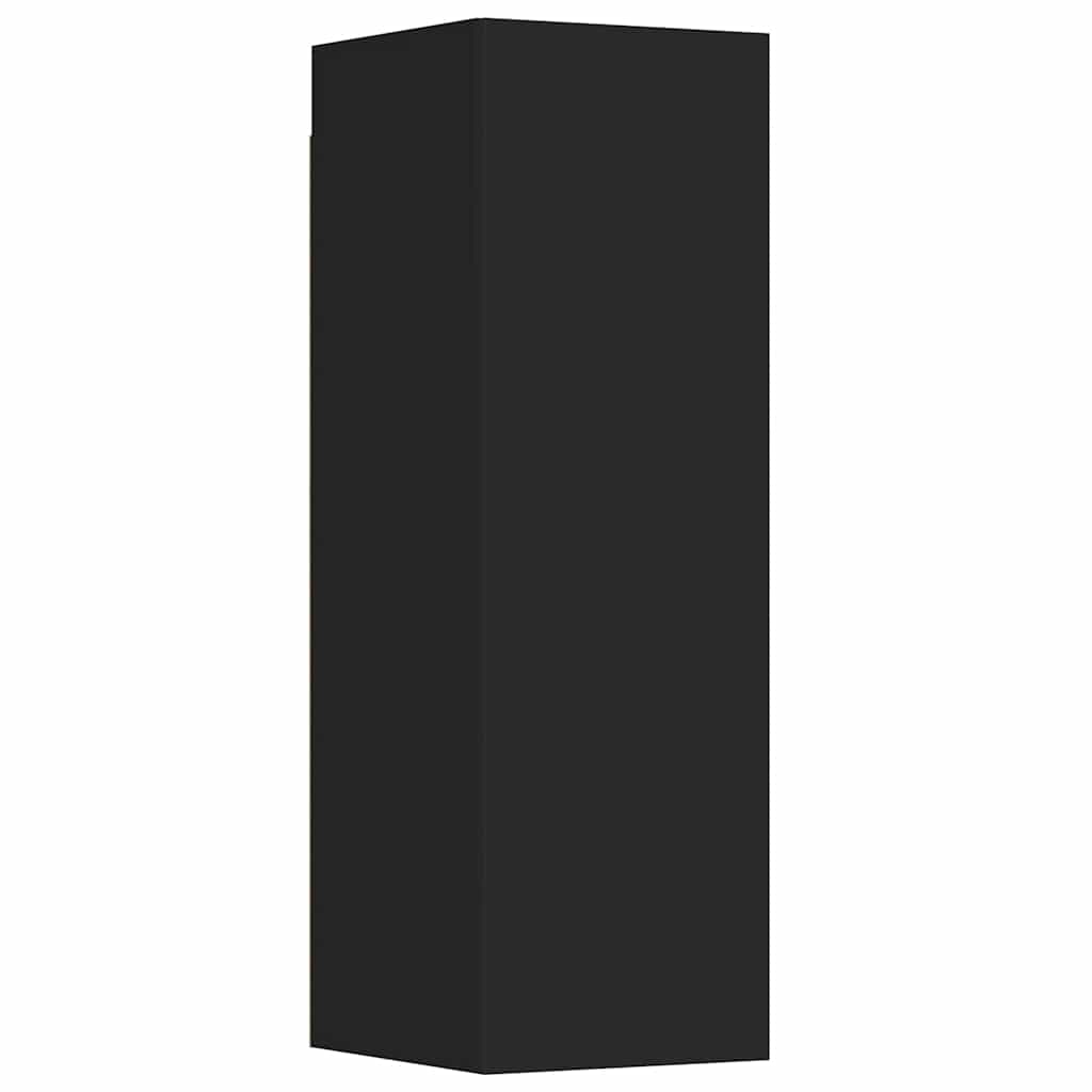 TV-skåp 3 delar svart konstruerat trä