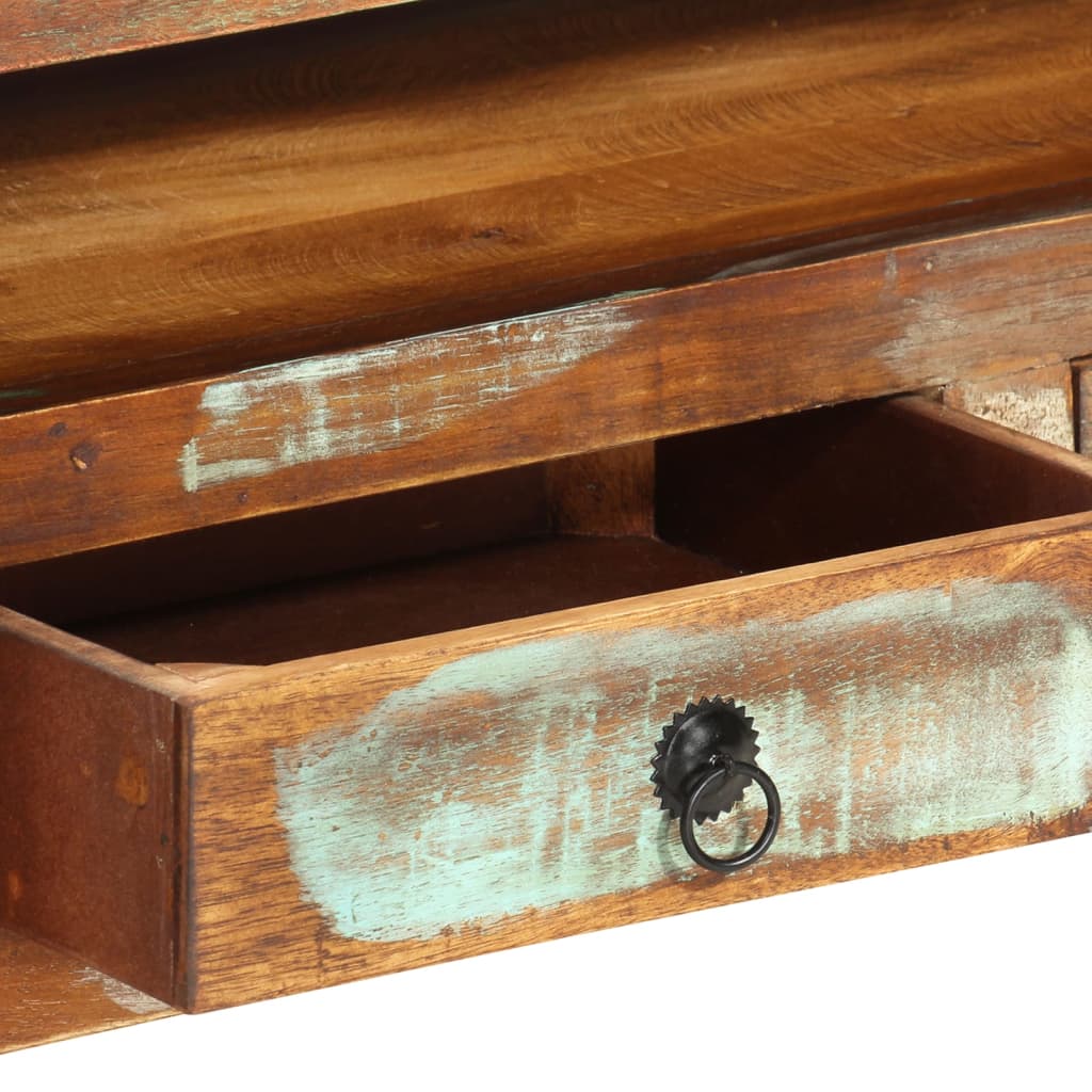 Tv-bänk flerfärgad 110x30x40 cm massivt återvunnet trä