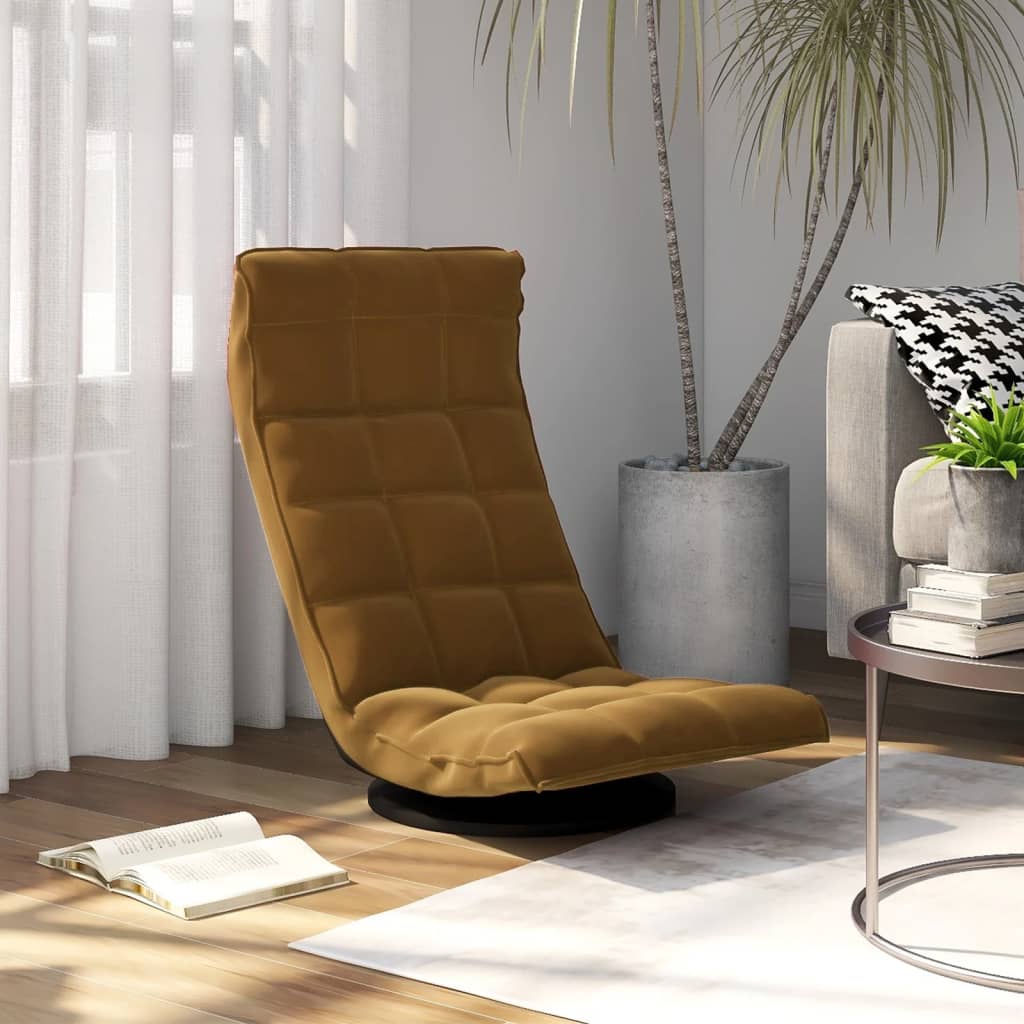 Snurrbar golvstol brun sammet