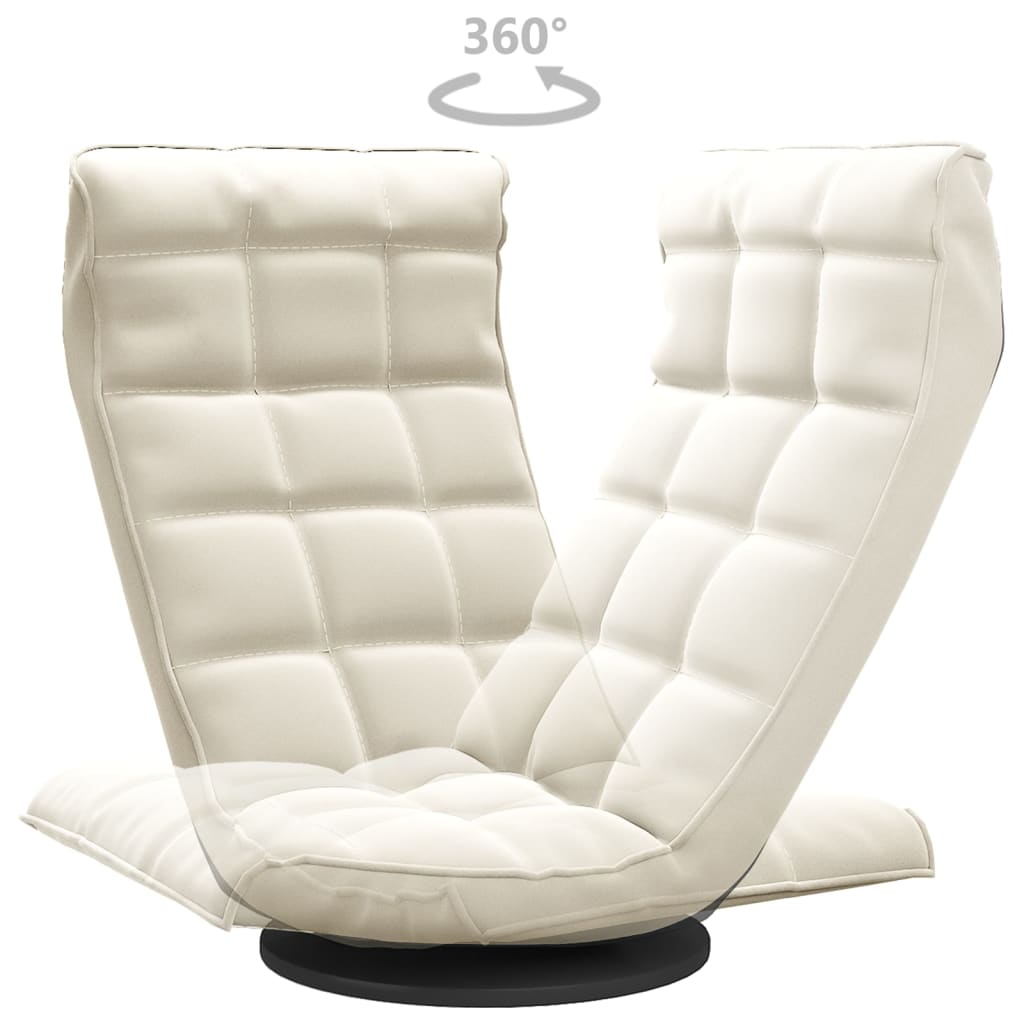 Snurrbar golvstol gräddvit sammet