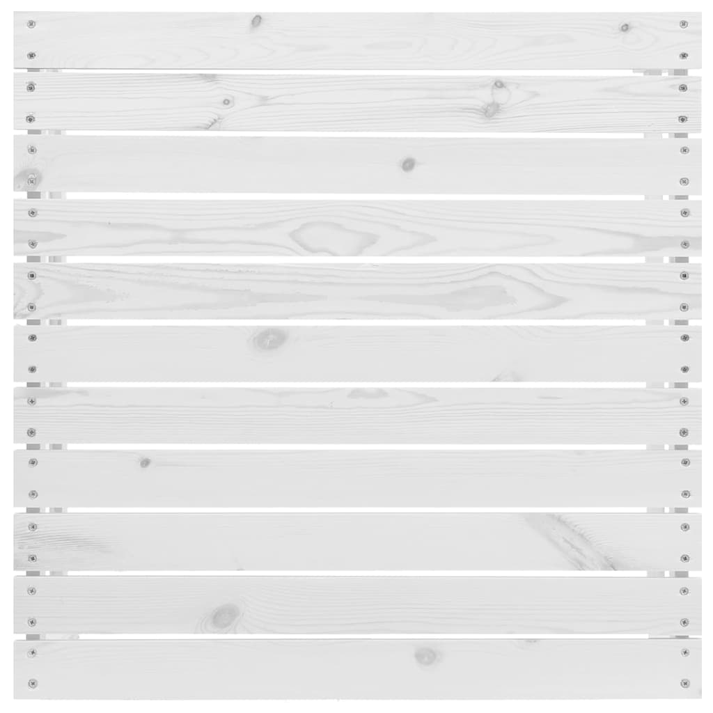 Fotpall för trädgården vit massiv furu