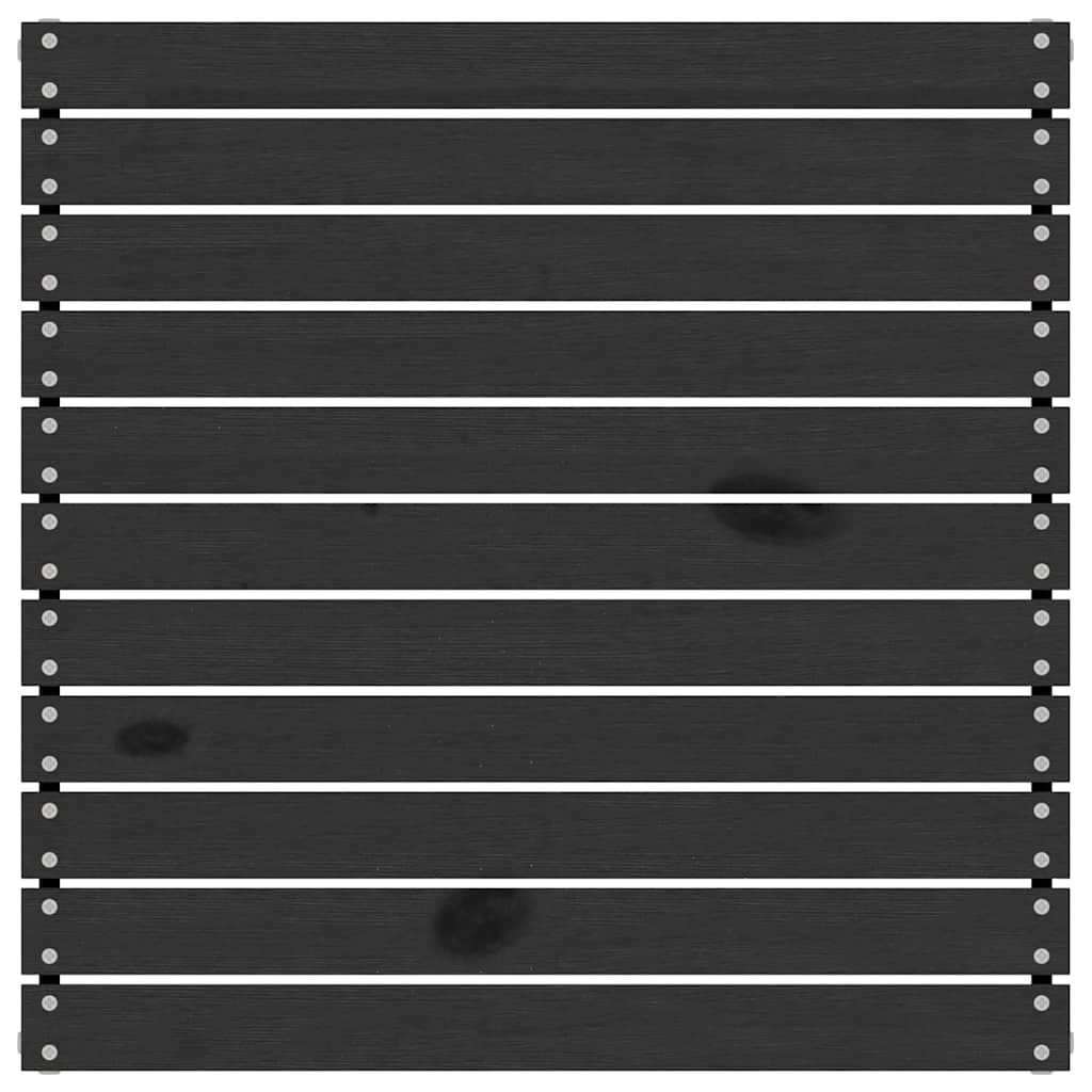 Fotpall för trädgården svart massiv furu