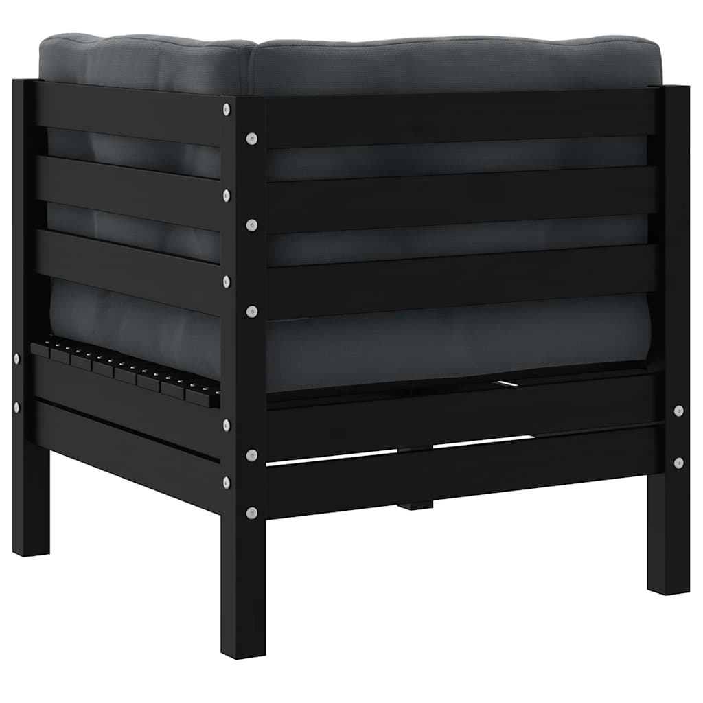 806632 vidaXL Trädgårdshörnsoffa med kuddar vit massiv furu