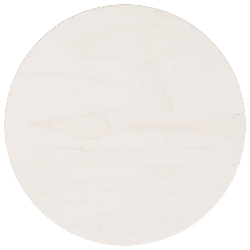 Bordsskiva vit Ø30x2,5 cm massiv furu