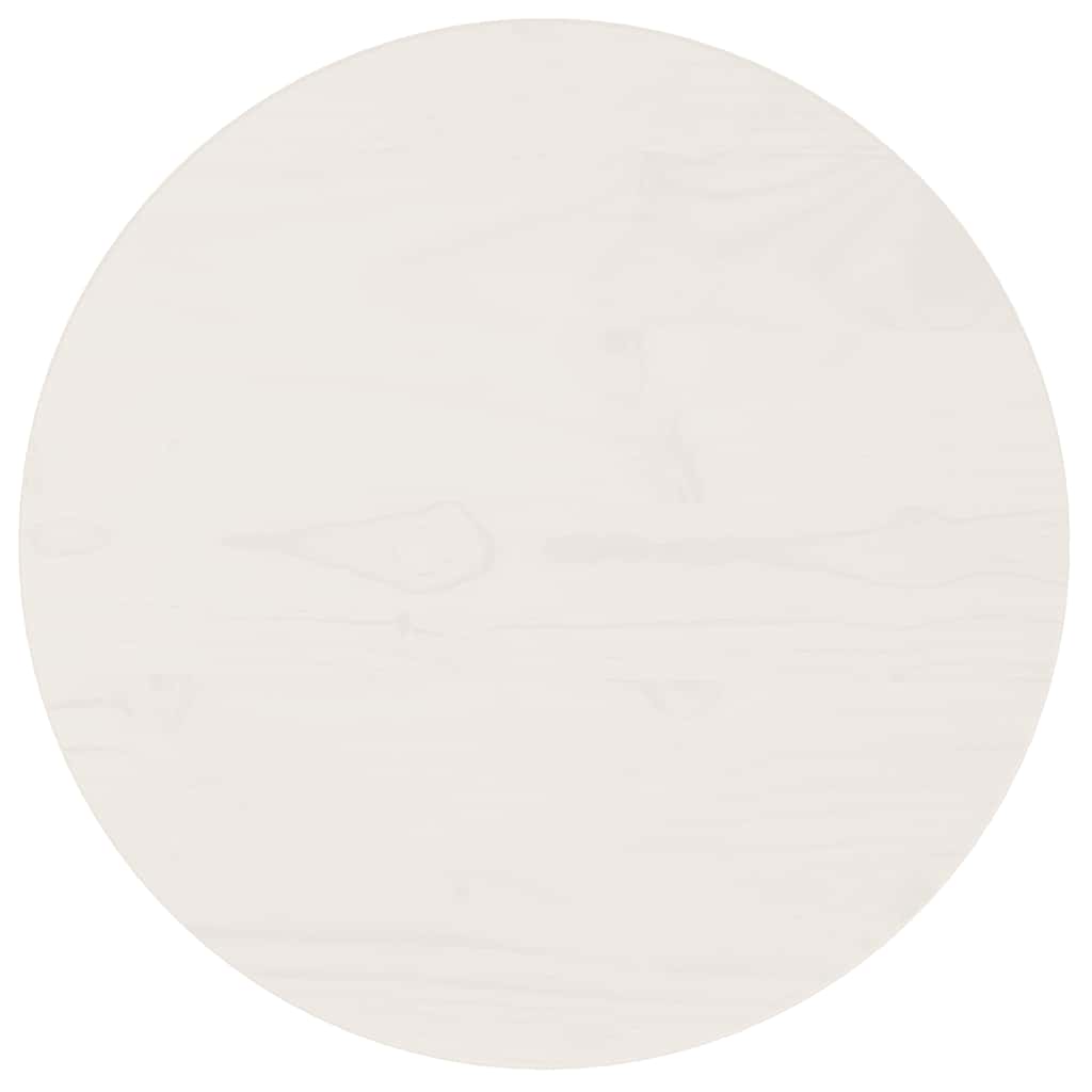 Bordsskiva vit Ø40x2,5 cm massiv furu