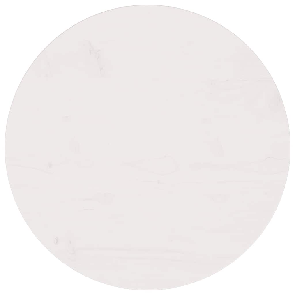 Bordsskiva vit Ø50x2,5 cm massiv furu