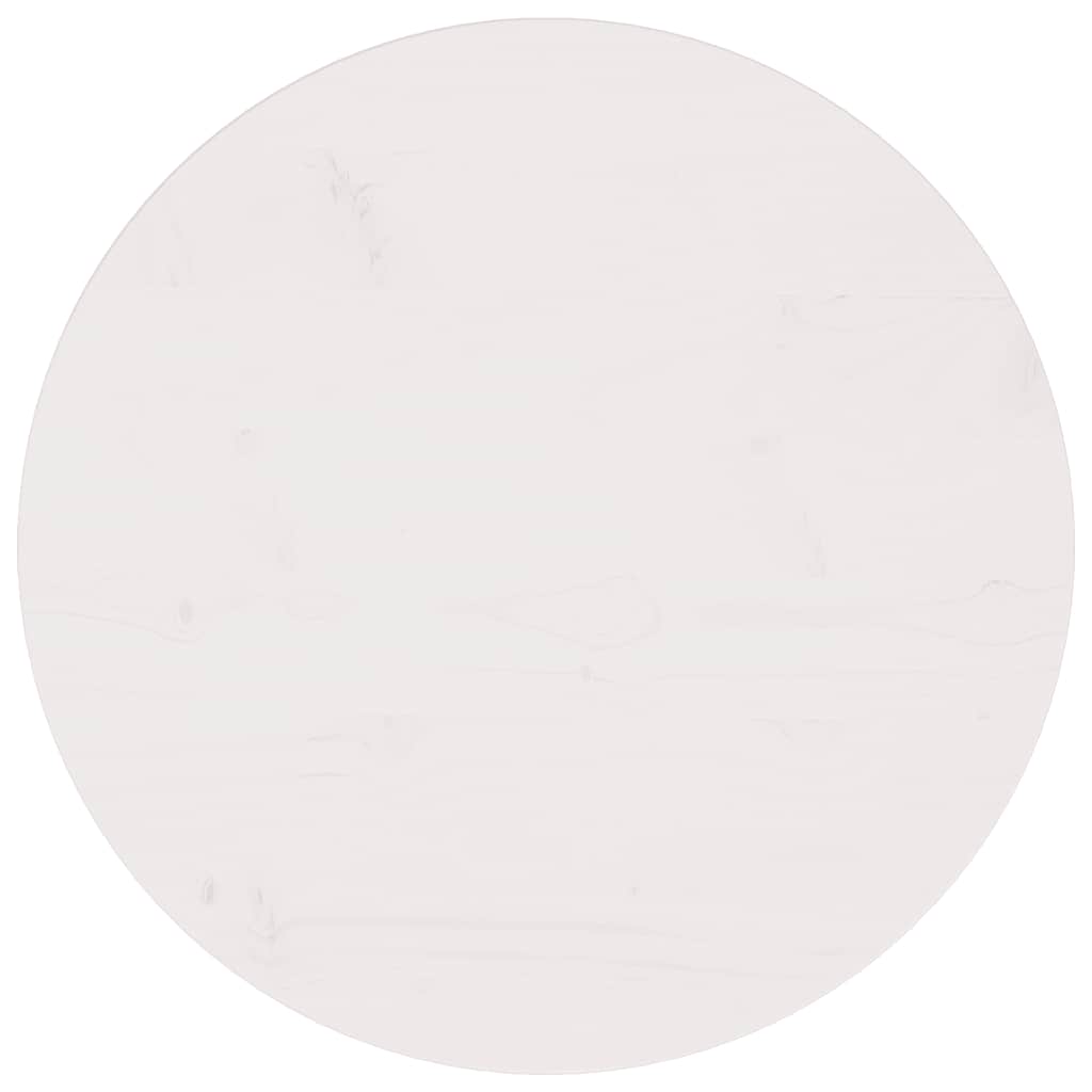 Bordsskiva vit Ø60x2,5 cm massiv furu