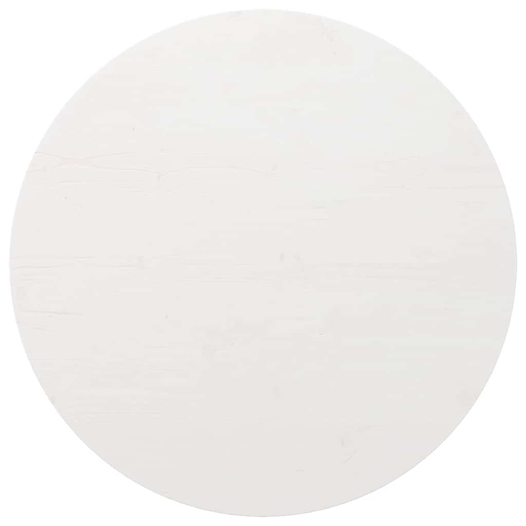 Bordsskiva vit Ø80x2,5 cm massiv furu