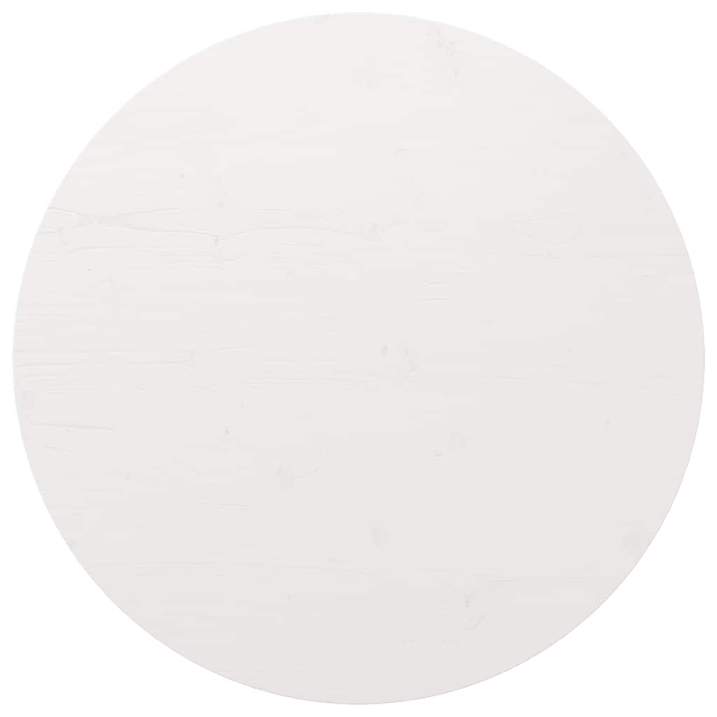 Bordsskiva vit Ø90x2,5 cm massiv furu