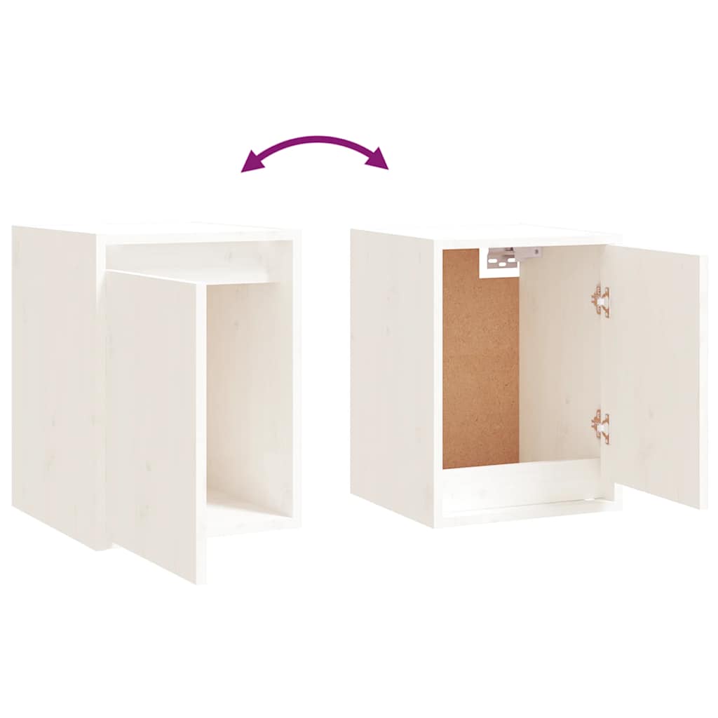 Tv-bänk 3 st vit massiv furu