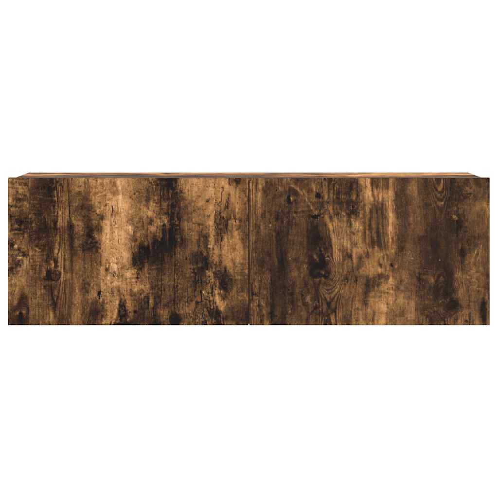 TV-skåp 3 delar rökfärgad ek konstruerat trä