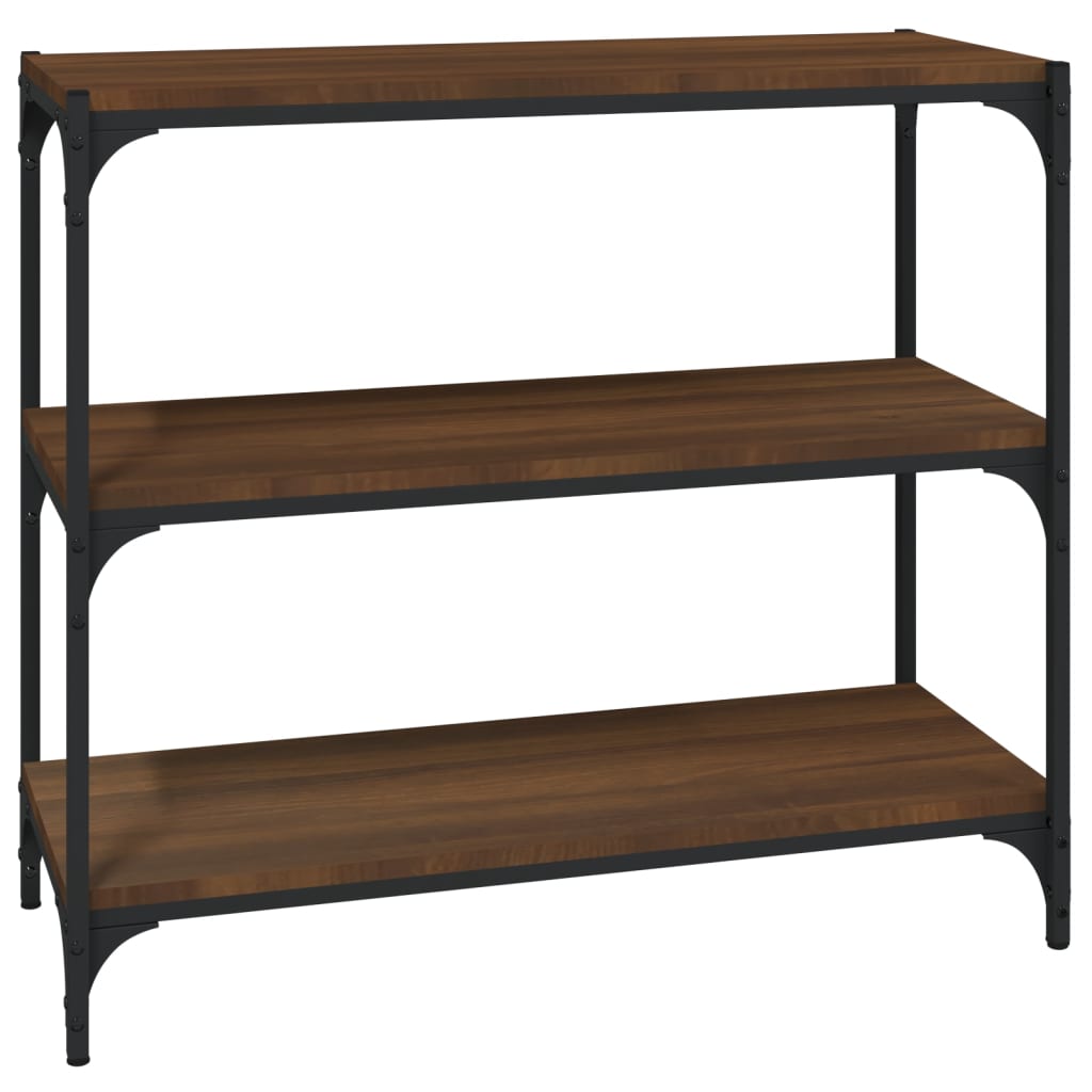 Bokhylla brun ek 80x33x70,5 cm konstruerat trä och stål