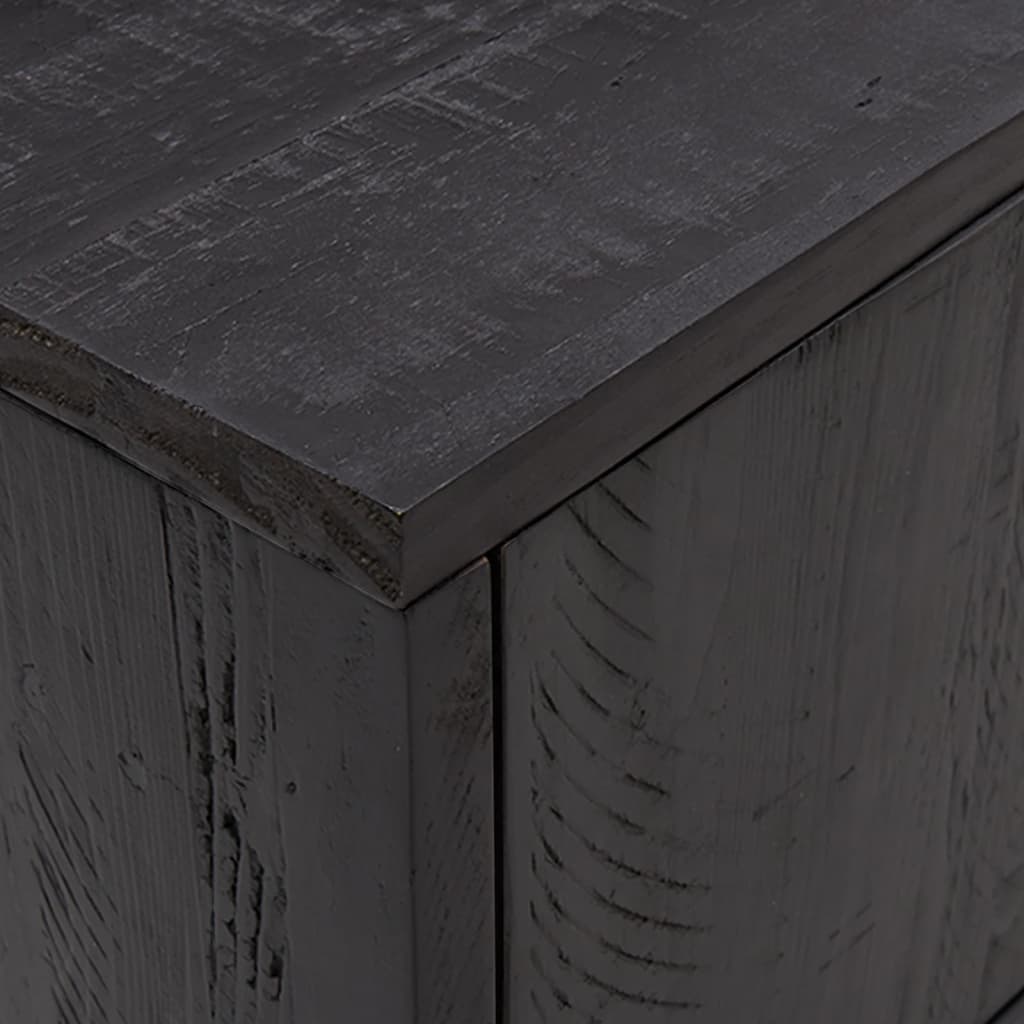 Tv-bänk svart 90x30x40 cm massiv furu