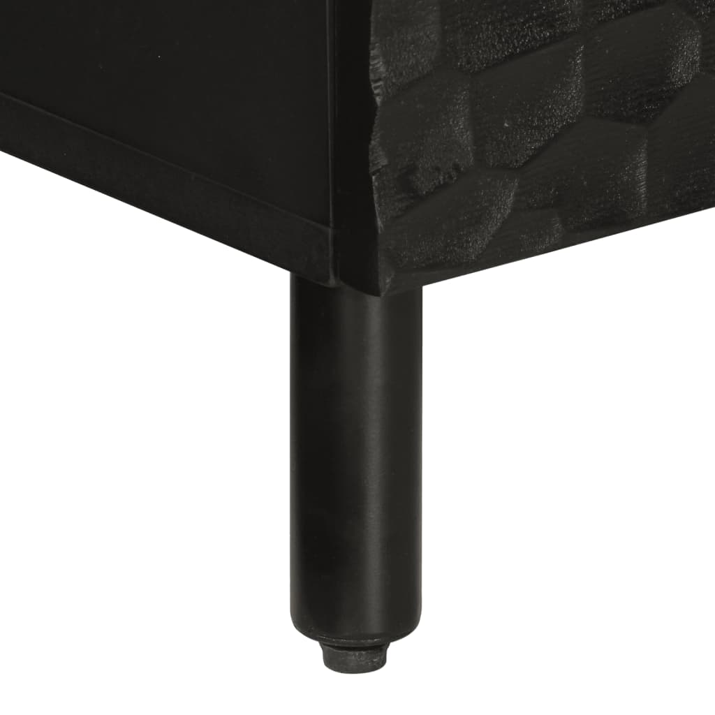 Tv-bänk svart 70x33x46 cm massivt mangoträ