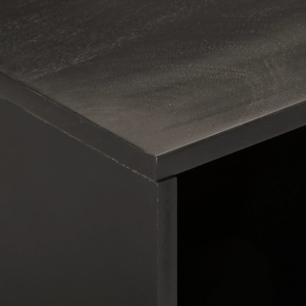 Tv-bänk svart 80x31x46 cm massivt mangoträ