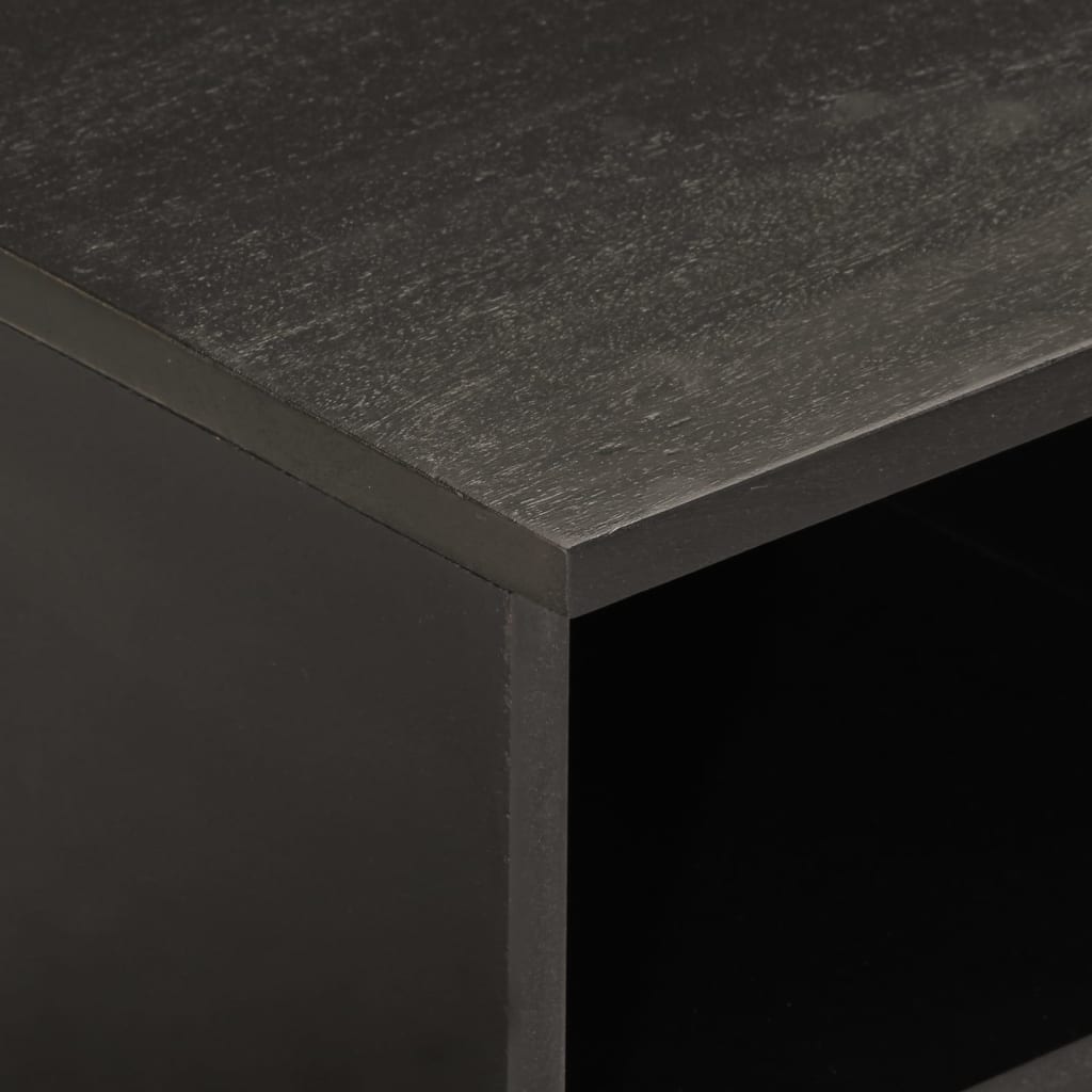 Tv-bänk svart 80x33x46 cm massivt mangoträ