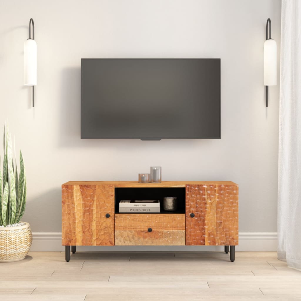 Tv-bänk 105x33x46 cm massivt akaciaträ