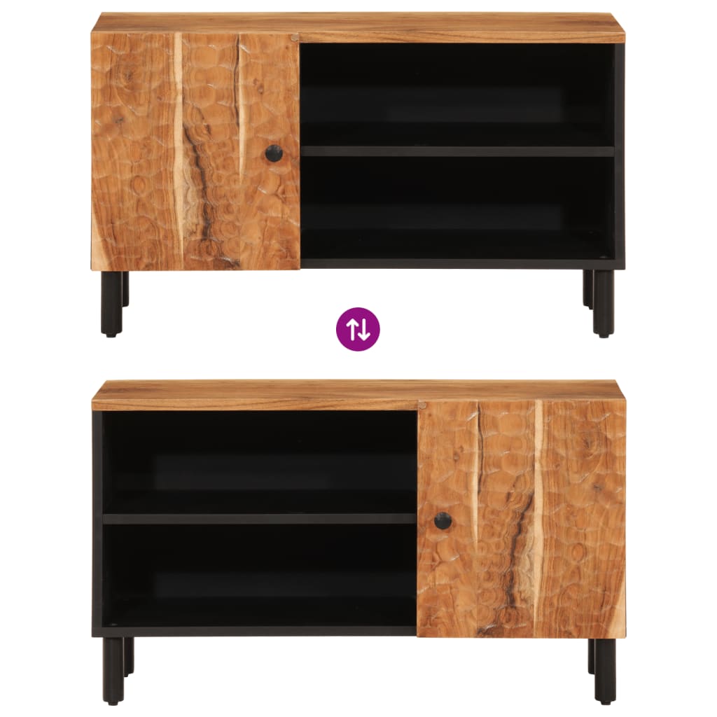 Tv-bänk 80x33x46 cm massivt akaciaträ