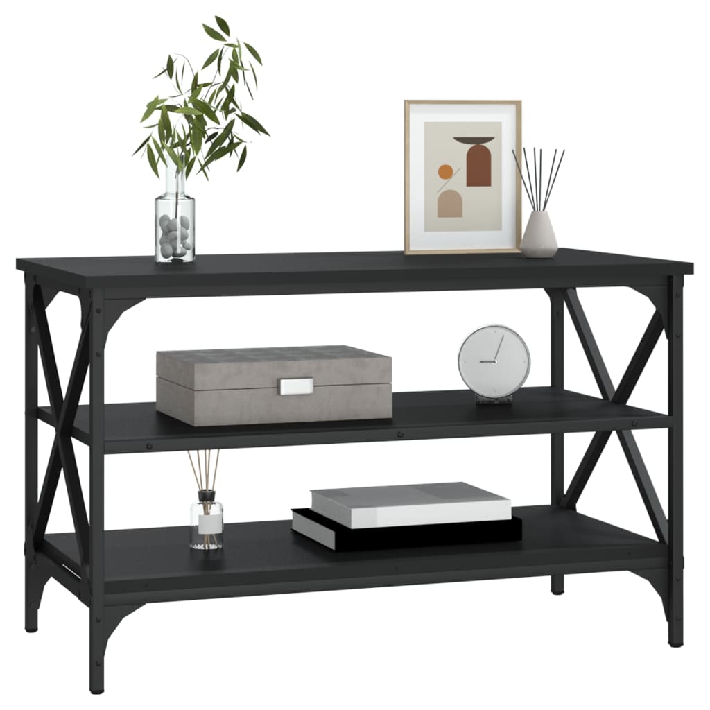 Tv-bänk svart 80x40x50 cm konstruerat trä