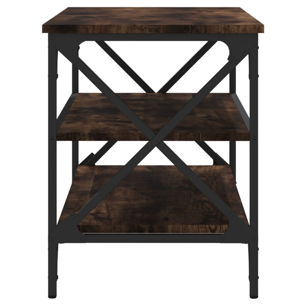 Tv-bänk rökfärgad ek 80x40x50 cm konstruerat trä