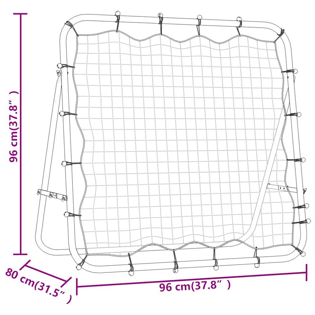 Justerbar kickback rebounder 96x80x96 cm stål & PE